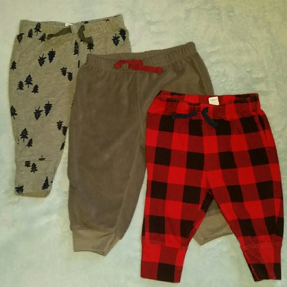 (3) pairs 3/6m pants